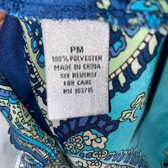 Larry Levine Paisley Print Sleeveless Silky Top Size Petite Medium - Picture 3 of 8